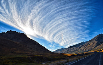 Clouds, sky, road, mountains, turkey HD wallpaper