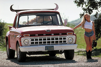 FARMER GIRL, ford, sexy, girl, car HD wallpaper