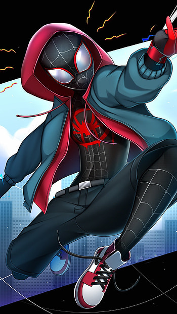 Miles Morales, Miles Morales Black Spiderman, miles morale HD phone wallpaper