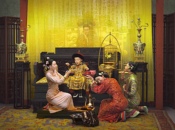 Little Emperor, rootworkshop, fantasy, art, yellow, emperor, woman, copil, child, asian HD wallpaper
