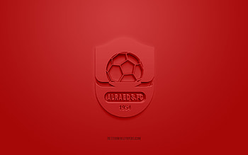 Al Raed FC, creative 3D logo, red background, SPL, Saudi Arabian football Club, Saudi Professional League, Buraidah, Saudi Arabia, 3d art, football, Al Raed FC 3d logo HD wallpaper