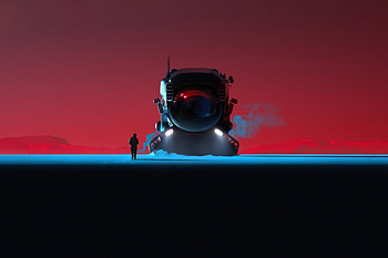 Silhouette, fantasy, spacecraft HD wallpaper