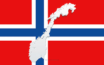 Norway map silhouette, Flag of Norway, silhouette on the flag, Norway, 3d Norway map silhouette, Norway flag, Norway 3d map HD wallpaper