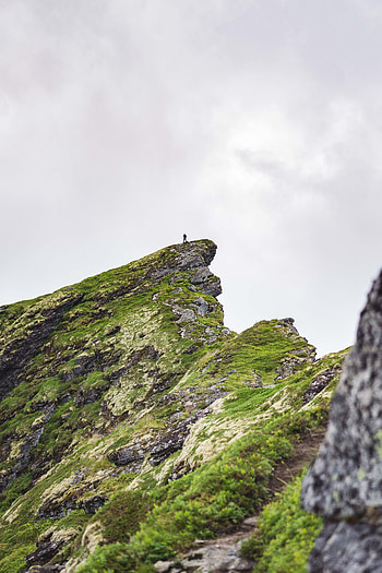 Nature, Rock, Mountain, Vertex, Top, Silhouette, Loneliness HD phone wallpaper