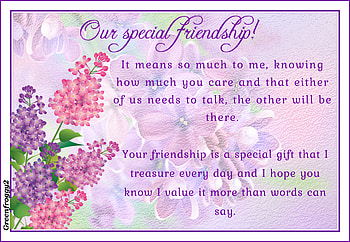 OUR SPECIAL FRIENDSHIP, FRIENDSHIP, COMMENT, CARD, SPECIAL HD wallpaper
