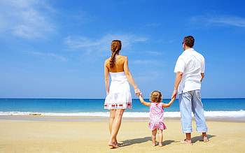Sea, Sand, Love, Shore, Bank, Family, Child, Happiness HD wallpaper
