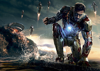 Iron Man 3, , Iron Man suit, Explosive action HD wallpaper