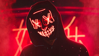 Neon Mask Guy , artist, neon, mask HD wallpaper