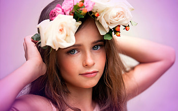 Child With Flowers, child, flowers, cute HD wallpaper