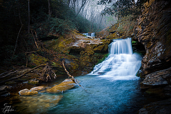 Waterfall, trees, water, forest HD wallpaper