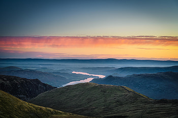 Landscape, Nature, Rivers, Mountains, Twilight, Fog, Dusk HD wallpaper