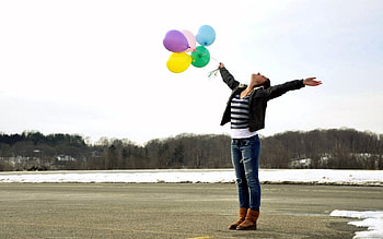 Miscellanea, Miscellaneous, Flight, Girl, Balls, Mood HD wallpaper