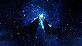 Wolfs, Fantasy, Art, Silhouettes, Starry Sky HD wallpaper