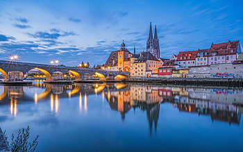 Regensburg, Germany, bridge, old town, Germany, Regensburg, river HD wallpaper