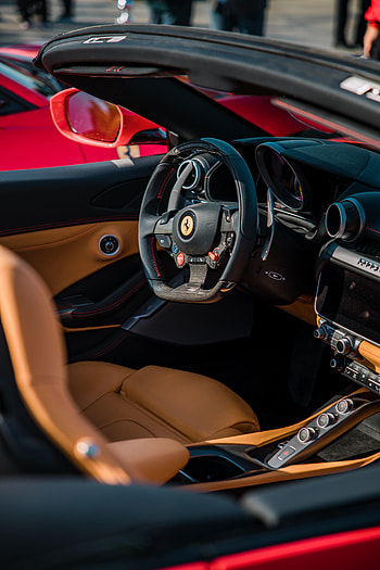 Sports, Ferrari, Cars, Sports Car, Steering Wheel, Rudder, Salon HD phone wallpaper