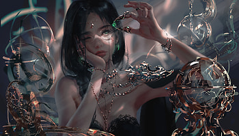 amime fantasys, rings, jeweley, girl, woman HD wallpaper