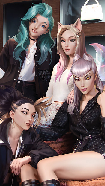 LVxK/DA, K/DA, K-pop, Evelynn (League Of Legends), Ahri (League Of Legends), Akali (League Of Legends), video game, League Of Legends HD phone wallpaper