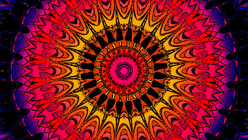 Dark Colorful Circles Fractal Pattern Art Abstraction Abstract HD wallpaper