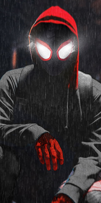 Neon Rain: Miles Morales — Spider-Verse , Miles Morales, spider man, movie, Spider-Man: Into The Spider-Verse HD phone wallpaper