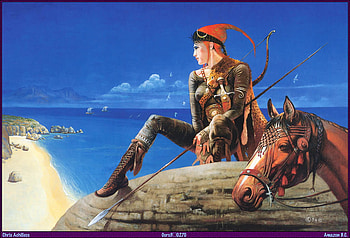 hunter2, horse, achilleos, woman, bow HD wallpaper