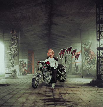 Mikey edit, motorcycle, sanomanjiro, Tokyorevengers, anime, anime HD phone wallpaper