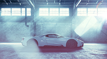 Ford GT, white, sports car HD wallpaper