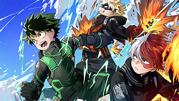 Izuku Midoriya Katsuki Bakugou Shoto Todoroki My Hero Academia HD wallpaper