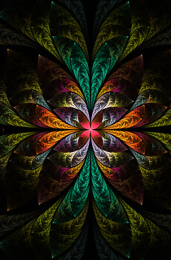 Fractal, colorful, tangled, art HD phone wallpaper