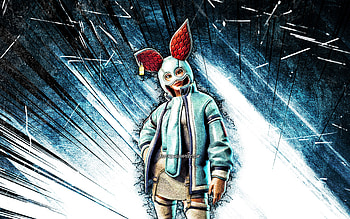 Flapjackie, grunge art, Fortnite Battle Royale, Fortnite characters, blue abstract rays, Flapjackie Skin, Fortnite, Flapjackie Fortnite HD wallpaper
