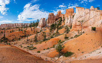 Fairyland Loop Trail, Bryce Canyon National Park, sky, rocks, utah, landscape, clouds, usa HD wallpaper