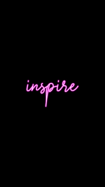 INSPIRE & BLACK & PINK, magenta, neon HD phone wallpaper