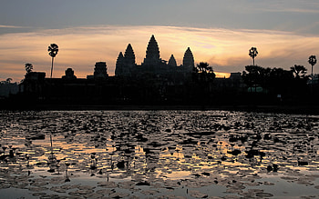 Sunset at Angkor, , , Khmer HD wallpaper