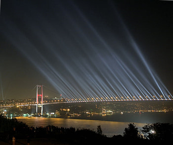 Bridges, sky, water, light HD wallpaper