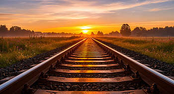 Dawn on the Tracks —, Train Tracks, Railroad, Sunrise, Countryside HD wallpaper