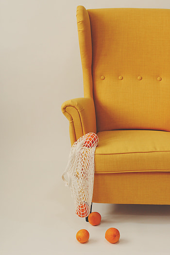 Fruits, Oranges, Interior, Miscellanea, Miscellaneous, Armchair HD phone wallpaper