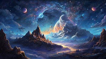 Night Sky, planet, mountain, night, sky, space HD wallpaper
