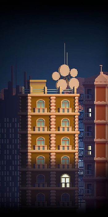 Midnight Pixel Tenement — , city, building, artistic, pixel art HD phone wallpaper