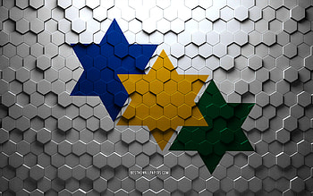 Flag of Ji-Parana, honeycomb art, Ji-Parana hexagons flag, Ji-Parana 3d hexagons art, Ji-Parana flag HD wallpaper