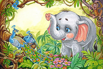 Hello, birds, plants, animals, elephant HD wallpaper