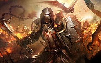 crusader diablo 3 warrior armour evil daemons crusader helmet HD wallpaper