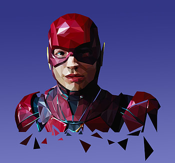 The Flash Polygonart 2017, justice-league, flash, artist, artwork, superheroes, artist, artstation HD wallpaper