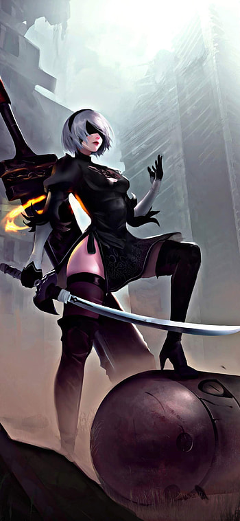 2B, Videogame, Nier automata, Girl HD phone wallpaper
