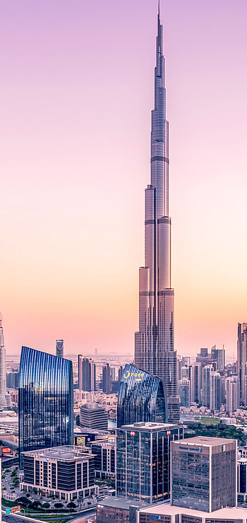 Burj Khalifa, Skyscrapers in Dubai, Modern architecture, Samsung Galaxy Note HD phone wallpaper