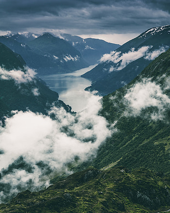 Landscape, Nature, Rivers, Mountains, Clouds, View From Above HD phone wallpaper