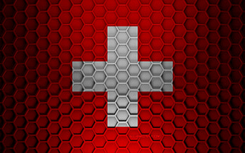 Switzerland flag, 3d hexagons texture, Switzerland, 3d texture, Switzerland 3d flag, metal texture, flag of Switzerland HD wallpaper