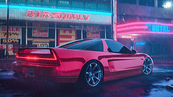 Soaked Street Nsx, honda-nsx, honda, cars, reflection, artist, artwork, digital-art, artstation HD wallpaper
