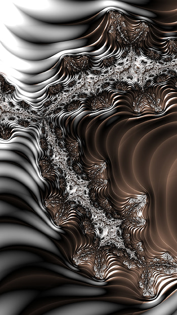 Vertical Fractal Background for Smart - White and Brown, brown, white, pattern, psychedelic, trippy, Abstract, fractal HD phone wallpaper