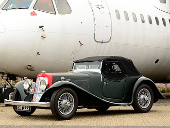 Auto, Aston Martin, Cars, Side View, Plane, Airplane, Style, 1937 HD wallpaper