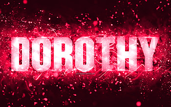 Happy Birtay Dorothy, , pink neon lights, Dorothy name, creative, Dorothy Happy Birtay, Dorothy Birtay, popular american female names, with Dorothy name, Dorothy HD wallpaper
