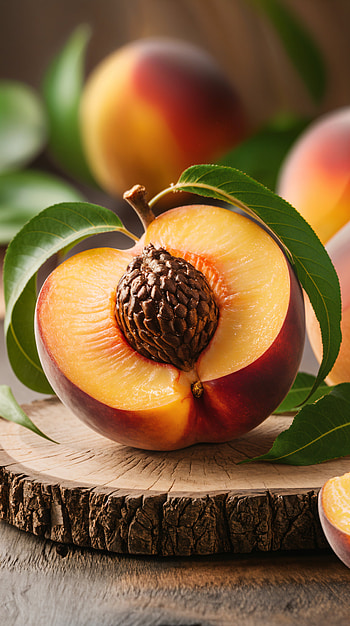 Peach Delight: A Fresh , fruit, sliced HD phone wallpaper